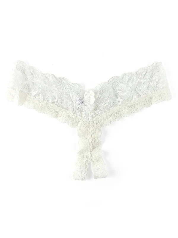 Victoria Lace Crotchless Thong