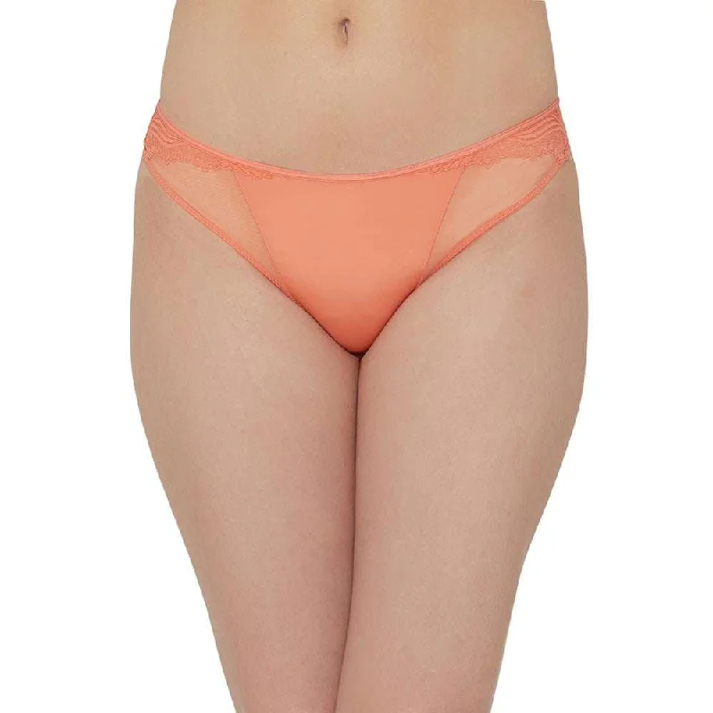 Zephyr Low Waist Medium Coverage Bridal Wear Bikini Panty - Coral