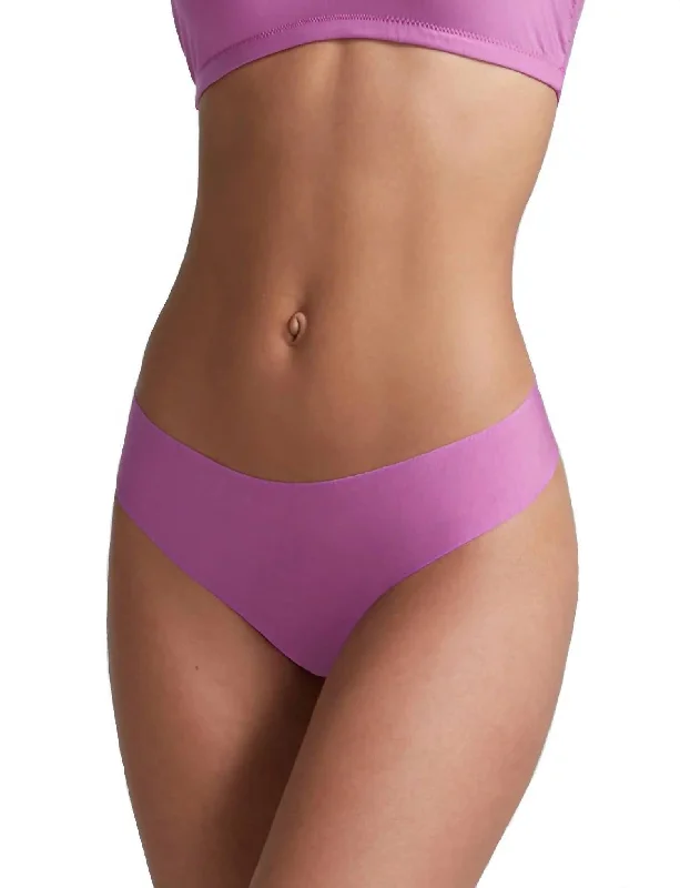 Butter Mid-Rise Thong Panty In Orchid