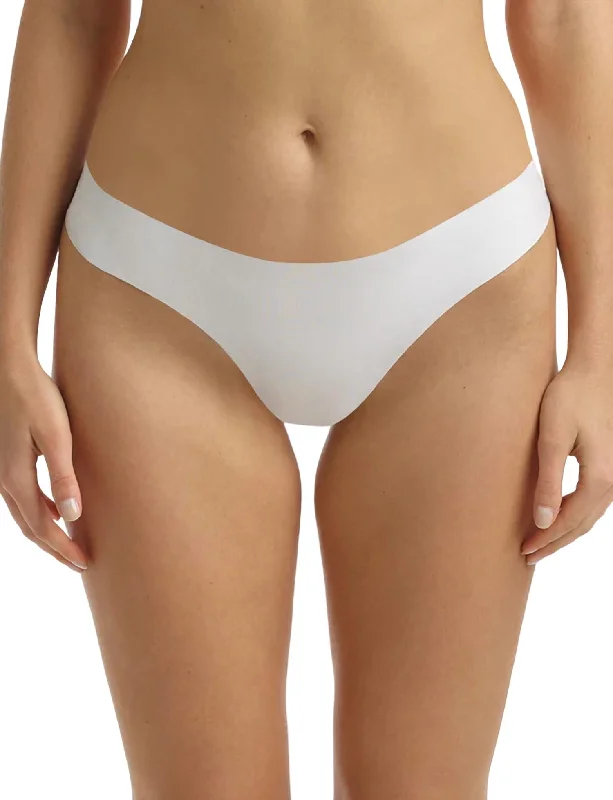 Butter Mid-Rise Thong Panty In White