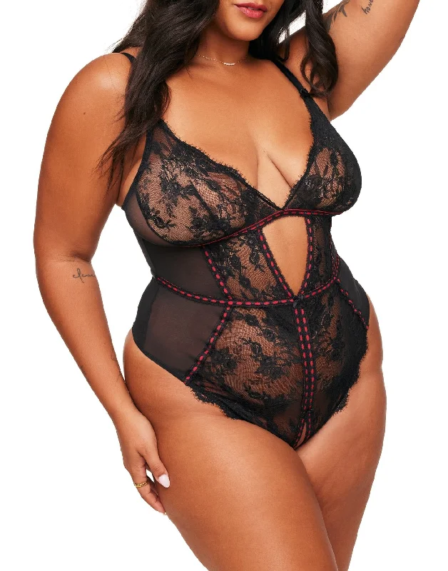 Laylia Women's Plus-Size Crotchless Bodysuit Lingerie