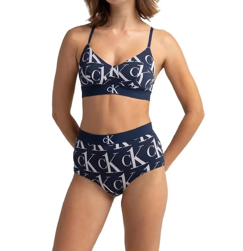 One Plush 8.25 High-Waist Hipster In Print/blue Shadow