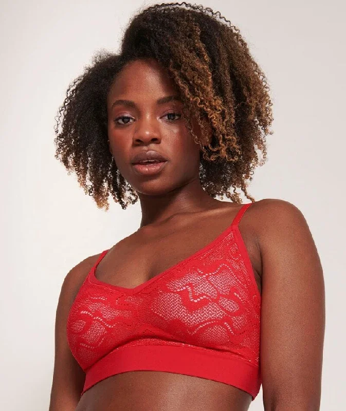 Sloggi Go ALLROUND Non-Wired Padded Lace Bra - Campari