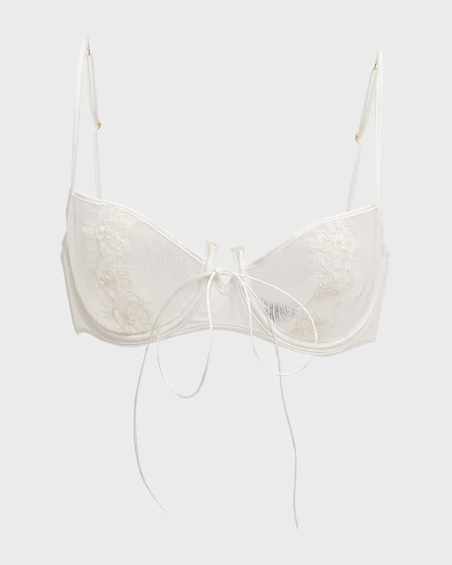 Tresor Lace-Trim Mesh Demi Bra