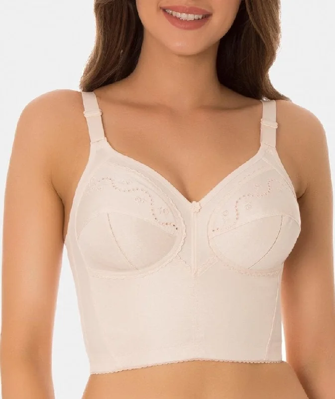 Triumph Doreen Cotton Longline Wire-free Bra - Fresh Powder