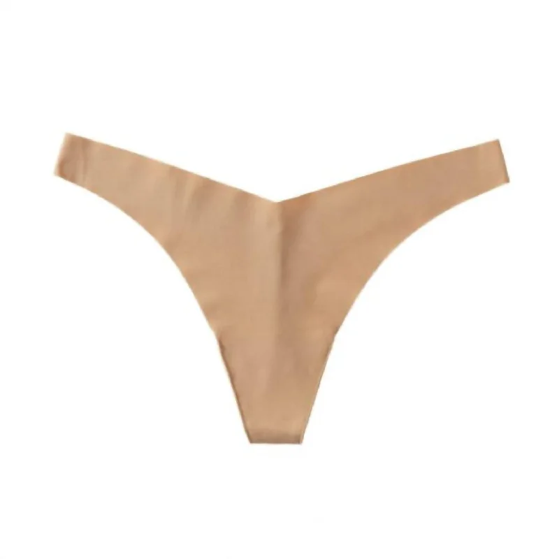 Women's Classic Solid Tiny Thong In True Nude