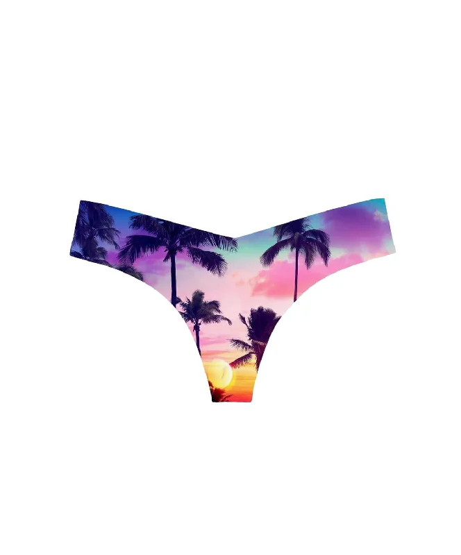 Women's Photo-Op Thong Panty In Sunset Palms